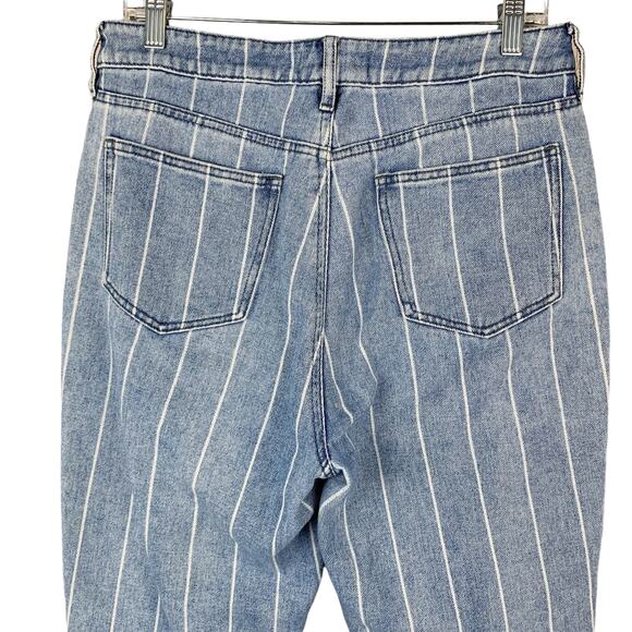 PacSun Mom Jeans High Rise Blue Striped Cropped Denim Women’s 30 - Picture 9 of 11